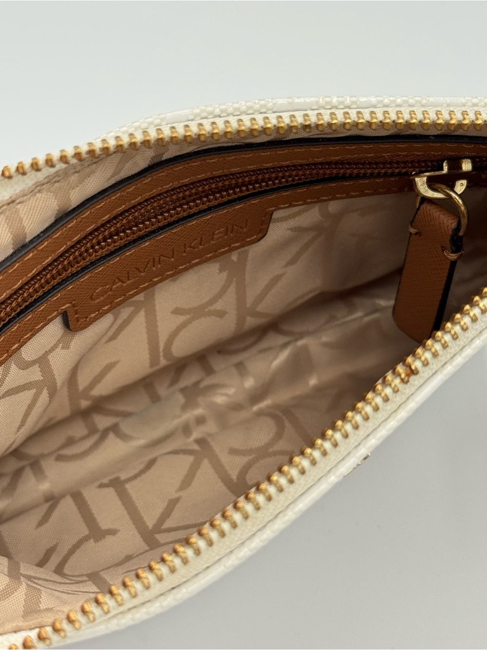 Calvin Klein Vanilla Floral Monogram Crossbody Bag- Pastel with Gold Hardware - Picture 9 of 9